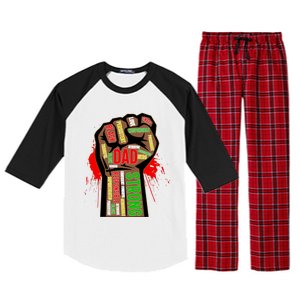 Black Dad African American Melanin Pride Black History Month Gift Raglan Sleeve Pajama Set