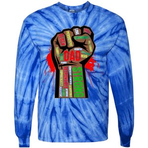 Black Dad African American Melanin Pride Black History Month Gift Tie-Dye Long Sleeve Shirt