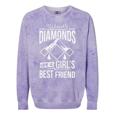 Black Diamonds Are A Best Friend Ski Snowboard Colorblast Crewneck Sweatshirt