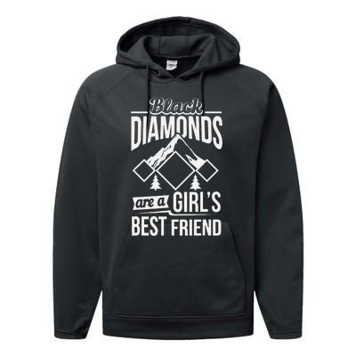 Black Diamonds Are A Best Friend Ski Snowboard Performance Fleece Hoodie