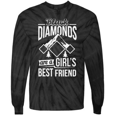 Black Diamonds Are A Best Friend Ski Snowboard Tie-Dye Long Sleeve Shirt