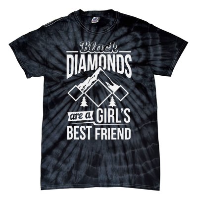 Black Diamonds Are A Best Friend Ski Snowboard Tie-Dye T-Shirt