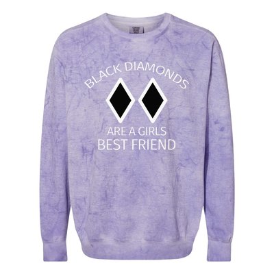 Black Diamonds Are A Girl Best Friend Skiing Colorblast Crewneck Sweatshirt