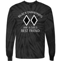 Black Diamonds Are A Girl Best Friend Skiing Tie-Dye Long Sleeve Shirt