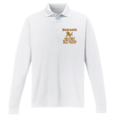 Bearded Dragons Are Best Friend Performance Long Sleeve Polo