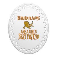 Bearded Dragons Are Best Friend Ceramic Oval Ornament