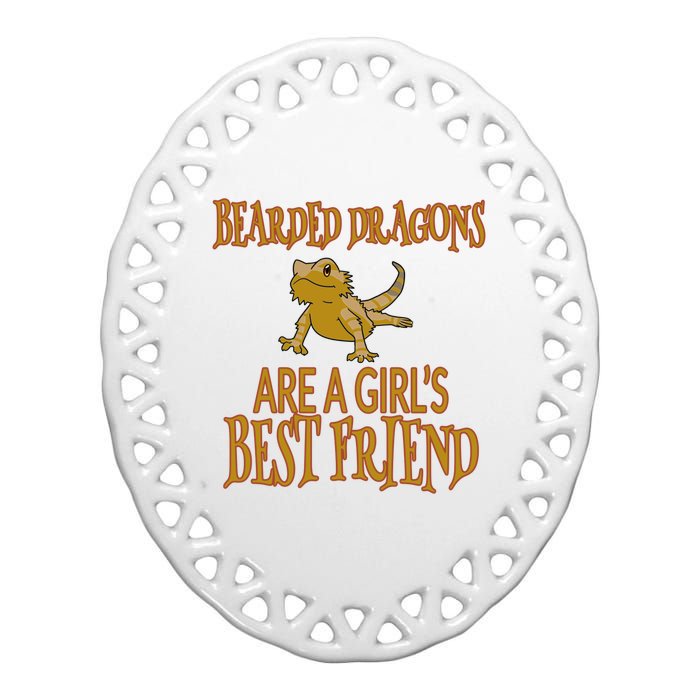 Bearded Dragons Are Best Friend Ceramic Oval Ornament