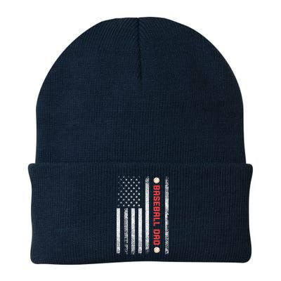 Baseball Dad American Flag Cool Father's Day Gift Beanie