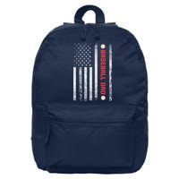 Baseball Dad American Flag Cool Father's Day Gift 16 in Basic Backpack