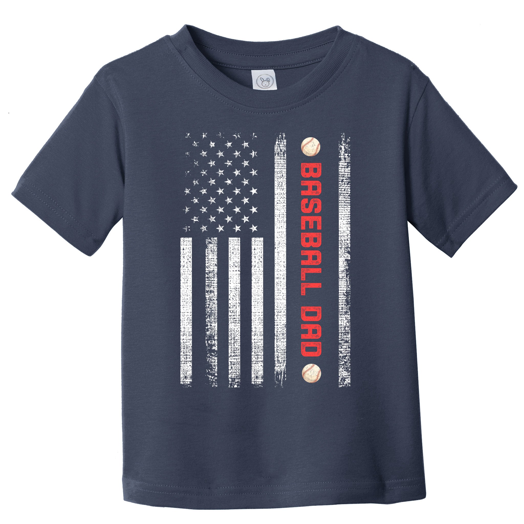 Baseball Dad American Flag Cool Father's Day Gift Toddler T-Shirt