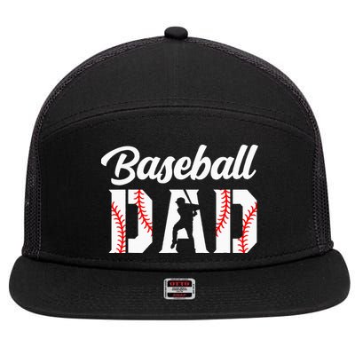 Baseball Dad Apparel Dad Baseball 7 Panel Mesh Trucker Snapback Hat