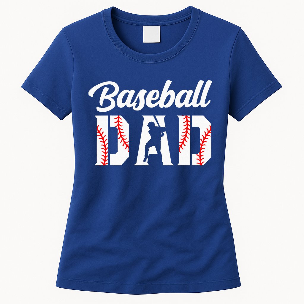 Baseball Dad Apparel Dad Baseball Womens T-Shirt