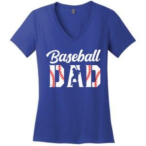 Baseball Dad Apparel Dad Baseball Women's V-Neck T-Shirt