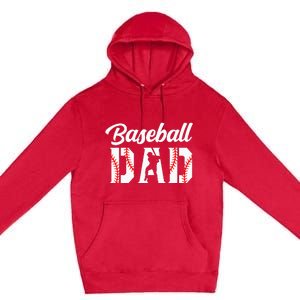 Baseball Dad Apparel Dad Baseball Premium Pullover Hoodie