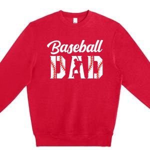 Baseball Dad Apparel Dad Baseball Premium Crewneck Sweatshirt