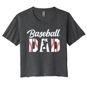 Baseball Dad Apparel Dad Baseball Women's Crop Top Tee