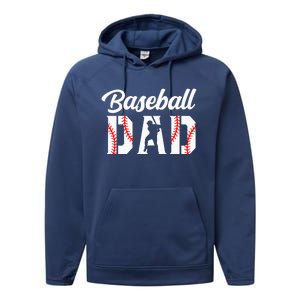 Baseball Dad Apparel Dad Baseball Performance Fleece Hoodie