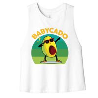 Babycado Dabbing Avocado Cute Baby Boy Mexican Women's Racerback Cropped Tank