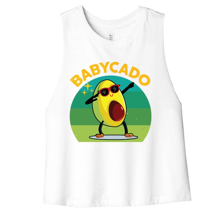 Babycado Dabbing Avocado Cute Baby Boy Mexican Women's Racerback Cropped Tank