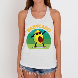 Babycado Dabbing Avocado Cute Baby Boy Mexican Women's Knotted Racerback Tank