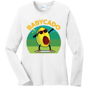 Babycado Dabbing Avocado Cute Baby Boy Mexican Ladies Long Sleeve Shirt