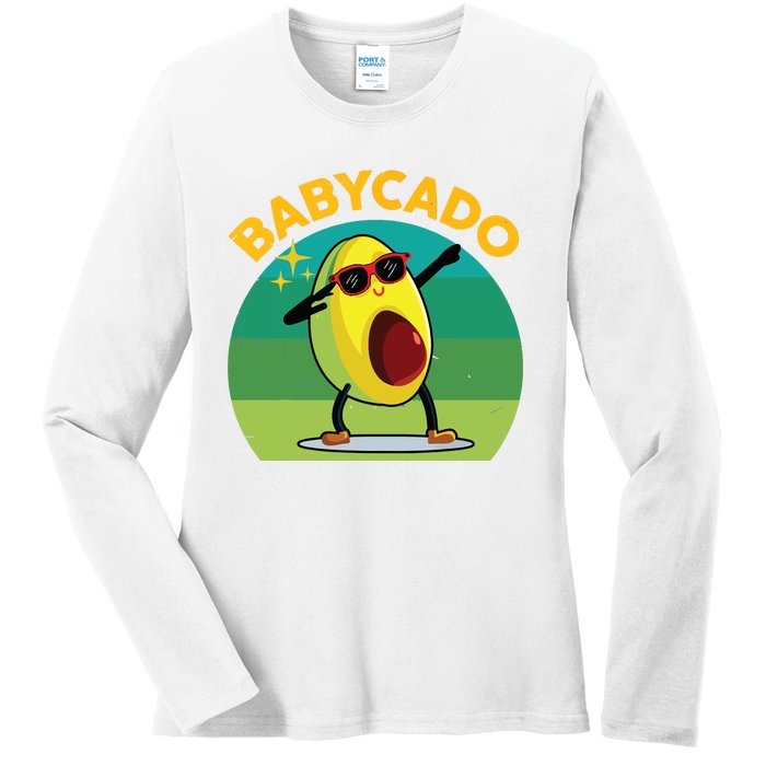 Babycado Dabbing Avocado Cute Baby Boy Mexican Ladies Long Sleeve Shirt