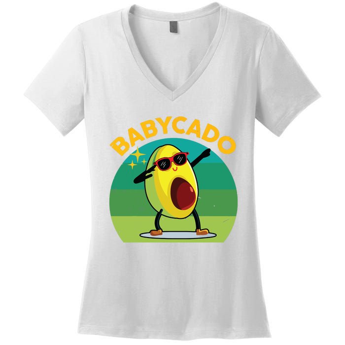 Babycado Dabbing Avocado Cute Baby Boy Mexican Women's V-Neck T-Shirt