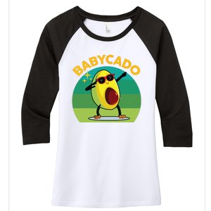 Babycado Dabbing Avocado Cute Baby Boy Mexican Women's Tri-Blend 3/4-Sleeve Raglan Shirt