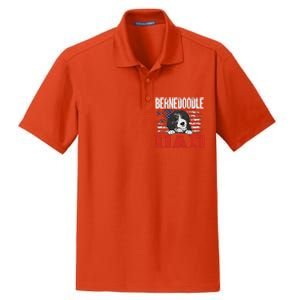 Bernedoodle Dog American Flag Bernedoodle Dad Dry Zone Grid Polo