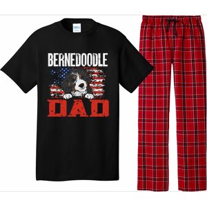 Bernedoodle Dog American Flag Bernedoodle Dad Pajama Set