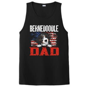 Bernedoodle Dog American Flag Bernedoodle Dad PosiCharge Competitor Tank