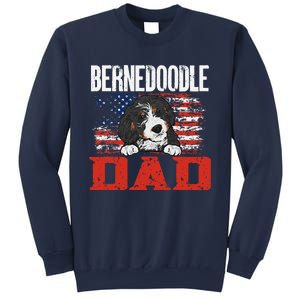 Bernedoodle Dog American Flag Bernedoodle Dad Sweatshirt