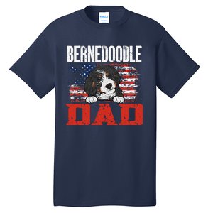 Bernedoodle Dog American Flag Bernedoodle Dad Tall T-Shirt