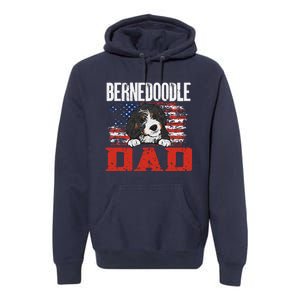 Bernedoodle Dog American Flag Bernedoodle Dad Premium Hoodie