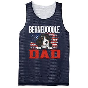 Bernedoodle Dog American Flag Bernedoodle Dad Mesh Reversible Basketball Jersey Tank