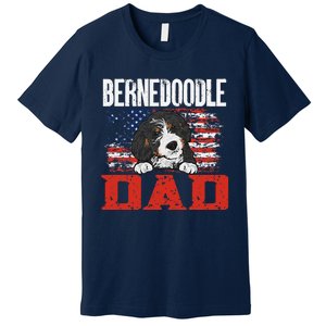 Bernedoodle Dog American Flag Bernedoodle Dad Premium T-Shirt