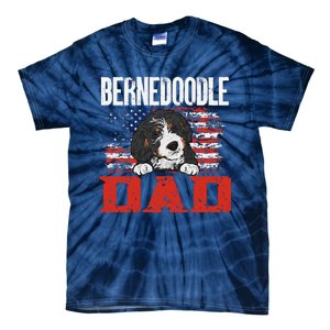 Bernedoodle Dog American Flag Bernedoodle Dad Tie-Dye T-Shirt