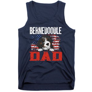 Bernedoodle Dog American Flag Bernedoodle Dad Tank Top