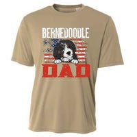 Bernedoodle Dog American Flag Bernedoodle Dad Cooling Performance Crew T-Shirt