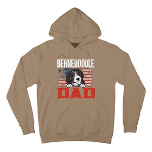 Bernedoodle Dog American Flag Bernedoodle Dad Hoodie