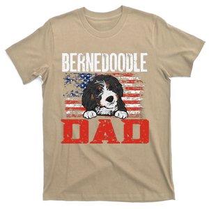 Bernedoodle Dog American Flag Bernedoodle Dad T-Shirt