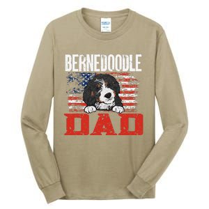 Bernedoodle Dog American Flag Bernedoodle Dad Tall Long Sleeve T-Shirt