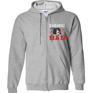 Bernedoodle Dog American Flag Bernedoodle Dad Full Zip Hoodie