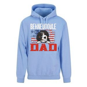 Bernedoodle Dog American Flag Bernedoodle Dad Unisex Surf Hoodie