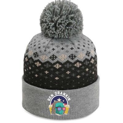 Ben Drankin Alien Usa Funny 4th Of July Cool Gift The Baniff Cuffed Pom Beanie