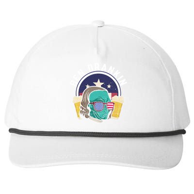 Ben Drankin Alien Usa Funny 4th Of July Cool Gift Snapback Five-Panel Rope Hat