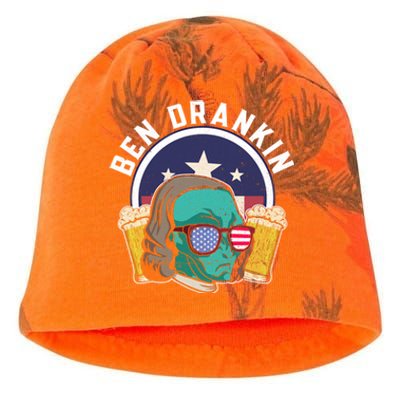 Ben Drankin Alien Usa Funny 4th Of July Cool Gift Kati - Camo Knit Beanie