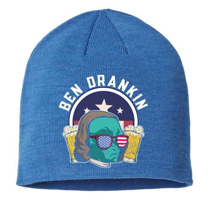 Ben Drankin Alien Usa Funny 4th Of July Cool Gift Sustainable Beanie