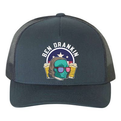 Ben Drankin Alien Usa Funny 4th Of July Cool Gift Yupoong Adult 5-Panel Trucker Hat