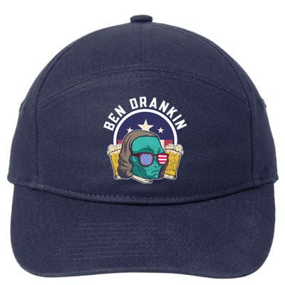 Ben Drankin Alien Usa Funny 4th Of July Cool Gift 7-Panel Snapback Hat